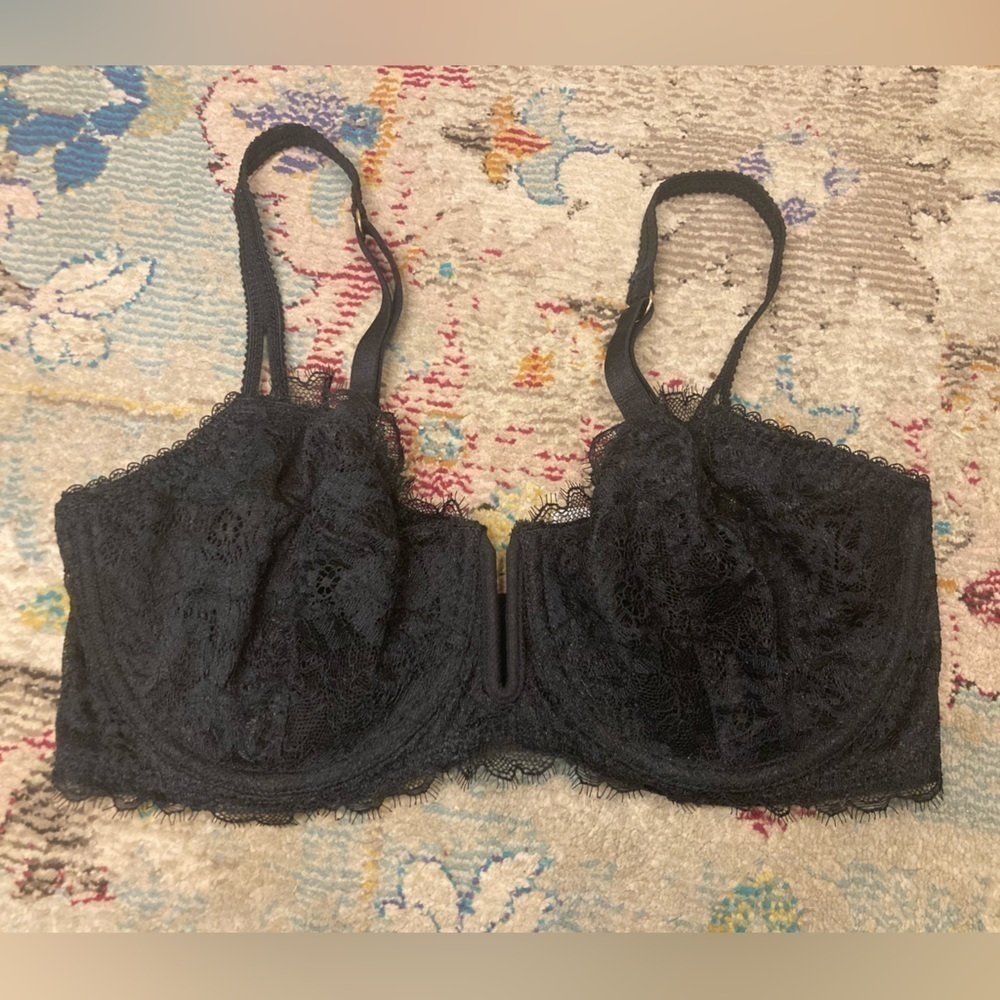 Auden Black Lace Not Padded Wired Bra Size 34D